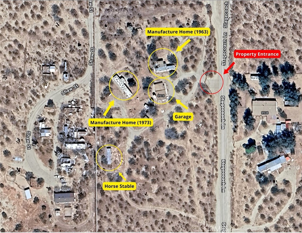 A property available for sale at 6916 Backus Road, Mojave, CA 93501.