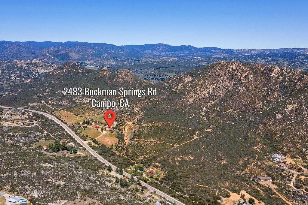 A property available for sale at 2483 Buckman Springs Road, Campo, CA 91906.