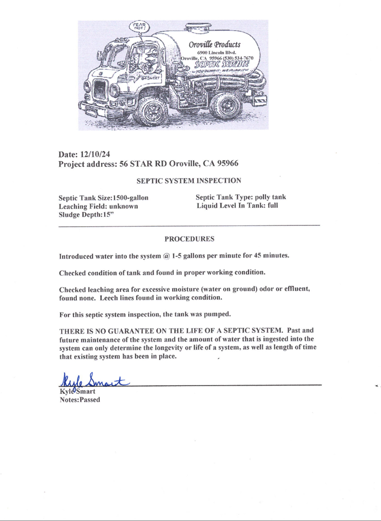 A property available for sale at 56 Star Road, Berry Creek, CA 95916.